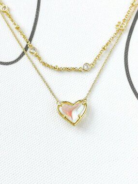 ✨Alicia Bonnie✨ Love Gold Necklace Dichroic Glass